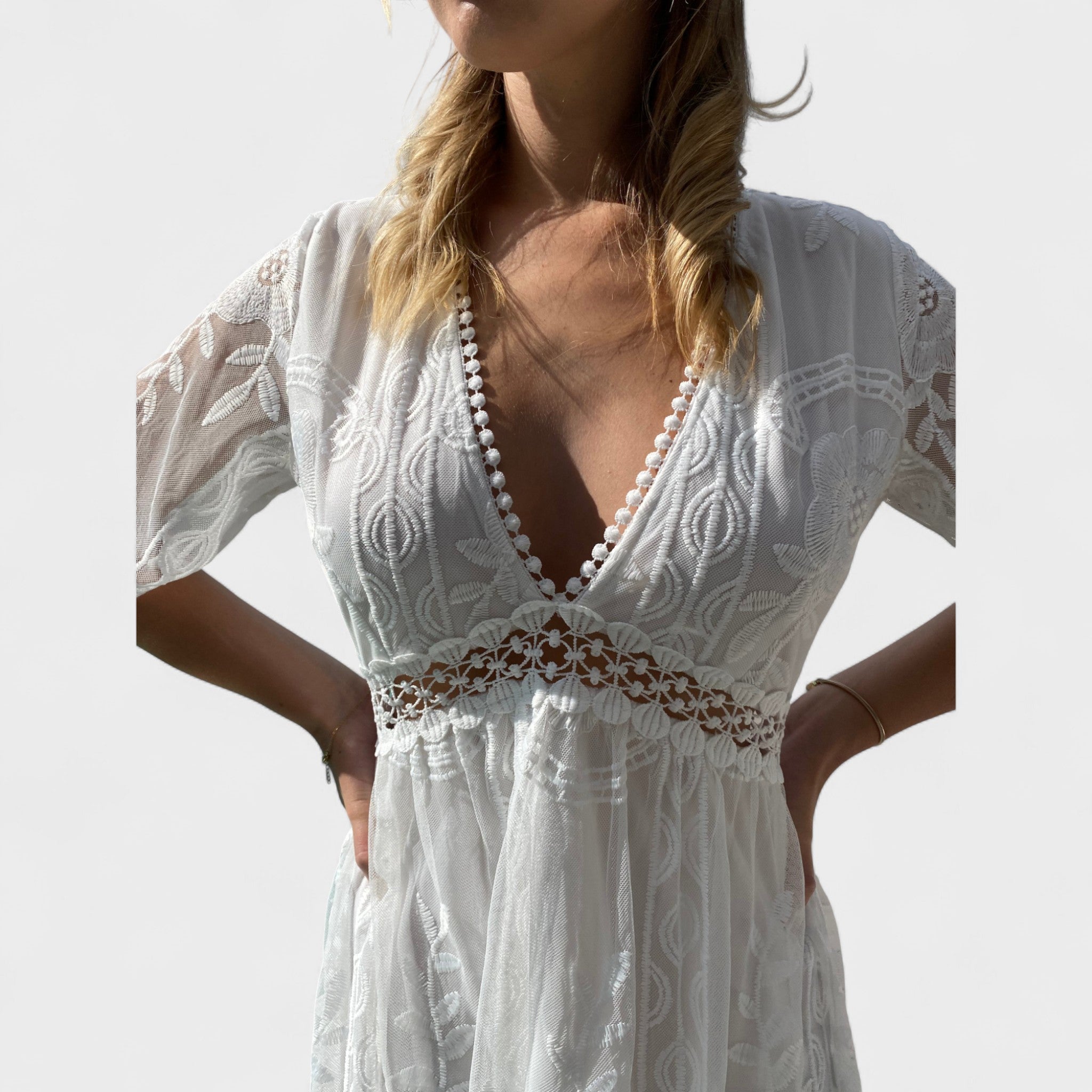 Marinka - Dugačka Boho Čipkasta Haljina