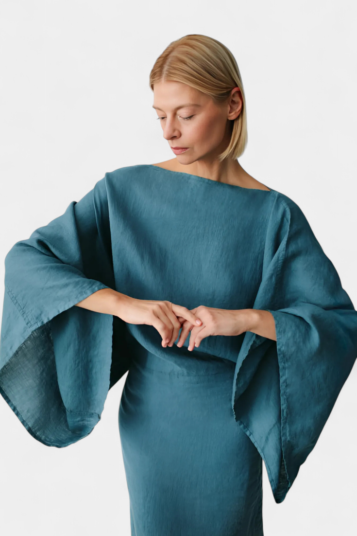 Filipa - Haljina Kimono od Lina i Pamuka s Pojasom