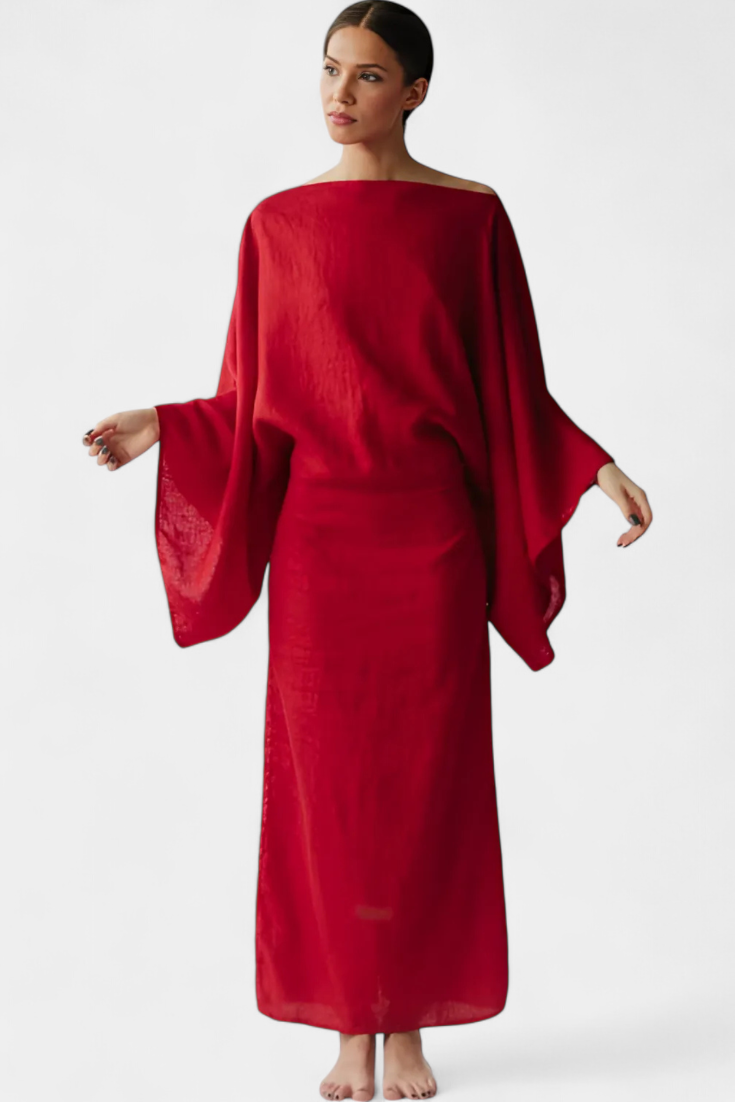 Filipa - Haljina Kimono od Lina i Pamuka s Pojasom