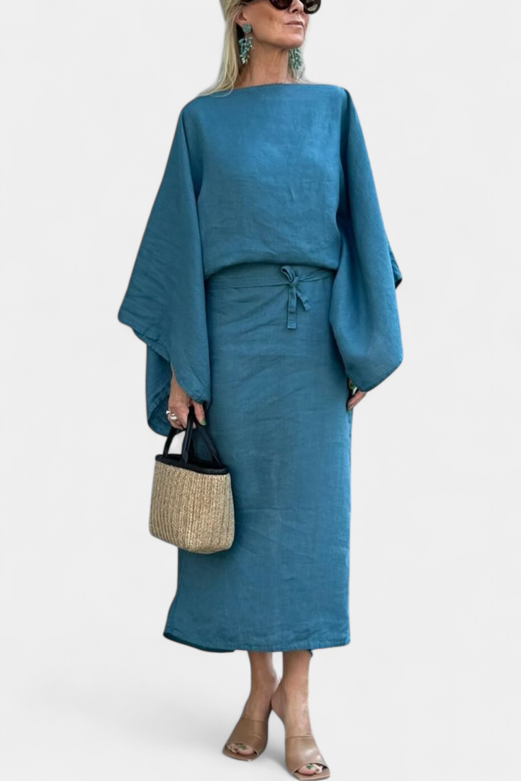 Filipa - Haljina Kimono od Lina i Pamuka s Pojasom