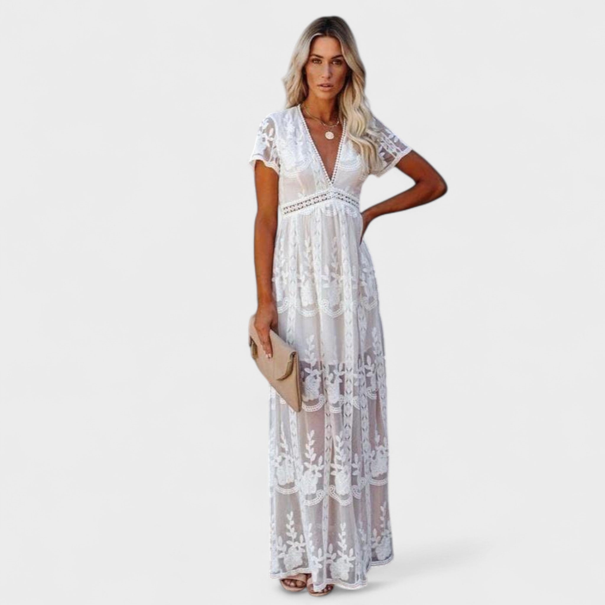 Marinka - Dugačka Boho Čipkasta Haljina